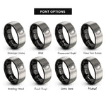 font options for inside engraving on black & grey over ear headphones rings