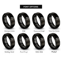 font options for inside engraving on black over ear headphones rings