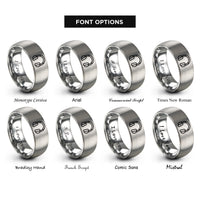 font options for inside engraving on gray over ear headphones rings