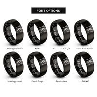 font options for inside engraving on black overhead crane rings