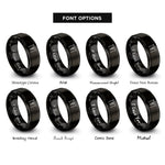 font options for inside engraving on black overhead crane rings