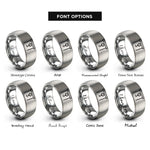 font options for inside engraving on silver overhead crane rings