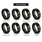 font options for inside engraving on gunmetal & black overland shield compass rings