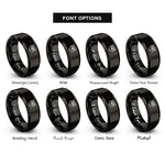 font options for inside engraving on black owl rings