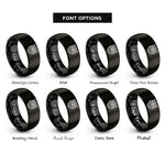 font options for inside engraving on black owl rings