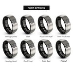 font options for inside engraving on black & grey owl dot eyes rings