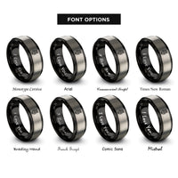 font options for inside engraving on black & grey owl dot eyes rings