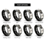 font options for inside engraving on black & silver owl dot eyes rings