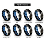 font options for inside engraving on black & blue & gray owl eyes rings