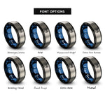 font options for inside engraving on black & blue & silver owl eyes rings