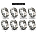 font options for inside engraving on gray owl eyes rings