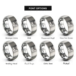 font options for inside engraving on silver owl face rings