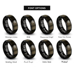 font options for inside engraving on gunmetal & black owl face rings