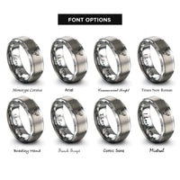 font options for inside engraving on grey owl flight rings