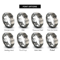 font options for inside engraving on gray owl rings