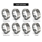 font options for inside engraving on silver owl rings