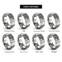 font options for inside engraving on silver owl rings