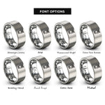 font options for inside engraving on grey owl rings