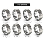font options for inside engraving on gray owl rings