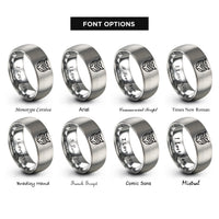 font options for inside engraving on gray owl rings