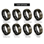 font options for inside engraving on gunmetal & black owl rings