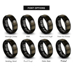 font options for inside engraving on gunmetal & black owl rings