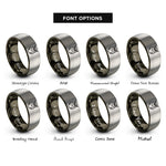 font options for inside engraving on gunmetal & gray owl rings