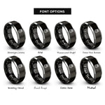 font options for inside engraving on black & grey owl of wisdom rings