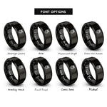 font options for inside engraving on black owl of wisdom rings