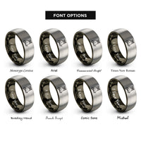 font options for inside engraving on gunmetal & gray owl on branch rings