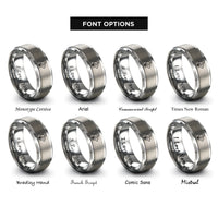 font options for inside engraving on grey owner duo rings