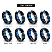 font options for inside engraving on blue & gray oxygen gauge rings