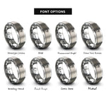 font options for inside engraving on gray oxygen gauge rings