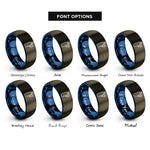 font options for inside engraving on gunmetal & blue oxygen gauge rings