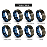 font options for inside engraving on gunmetal & blue oxygen gauge rings