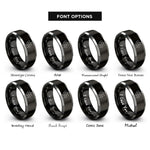 font options for inside engraving on black & silver oxytocin molecule rings