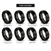 font options for inside engraving on black oxytocin molecule rings
