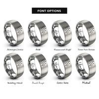 font options for inside engraving on silver oxytocin molecule rings