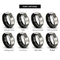 font options for inside engraving on black & gray oyster shucker rings