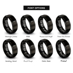 font options for inside engraving on black oyster shucker rings