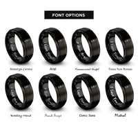 font options for inside engraving on black oyster shucker rings
