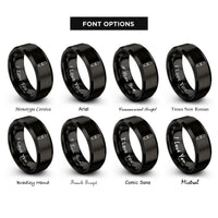 font options for inside engraving on black oyster shucker rings