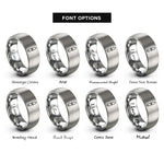 font options for inside engraving on gray oyster shucker rings