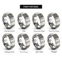 font options for inside engraving on gray oyster shucker rings