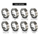 font options for inside engraving on grey oyster shucker rings