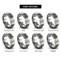 font options for inside engraving on grey oyster shucker rings
