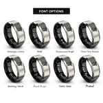 font options for inside engraving on black & silver pa c caduceus rings