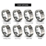font options for inside engraving on grey pad knobs rings
