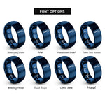 font options for inside engraving on blue paddle rings