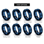 font options for inside engraving on blue paddle rings
